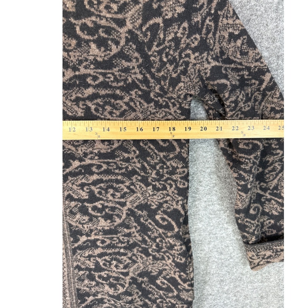 A.IDA Italy Wool Blend Full Zip Damask Cardigan Luxury Sweater Women Size L Aida - Picture 6 of 15